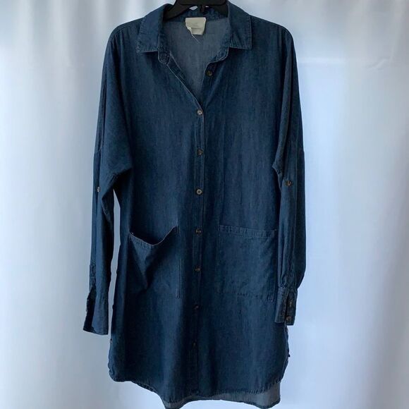 Hyped Unicorn size medium Denim long sleeve dress/tunic - Picture 1 of 9
